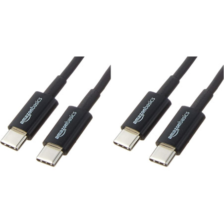 Amazon Basics Câble de Chargement Rapide USB-C vers USB-C 2.0, débit de 480 Mbit/s, certifié USB-If, pour Apple iPhone 16/15, iP