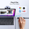 Uvert webcam full hd 1080p 30fps caméra usb pc mise au point fixe deux micro 360 degrés rotation plug play windows macos linux y