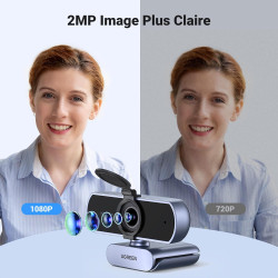 Uvert webcam full hd 1080p 30fps caméra usb pc mise au point fixe deux micro 360 degrés rotation plug play windows macos linux y