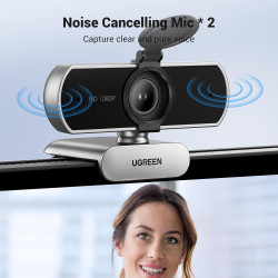 Uvert webcam full hd 1080p 30fps caméra usb pc mise au point fixe deux micro 360 degrés rotation plug play windows macos linux y