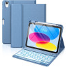 Vobafe Coque Clavier pour iPad A16 11/10 Ème Generation (11 Pouces 2025/10.9 Pouces 2022), Étui Keyboard 7 Couleurs Rétroéclairé