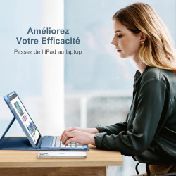 Vobafe Coque Clavier pour iPad A16 11/10 Ème Generation (11 Pouces 2025/10.9 Pouces 2022), Étui Keyboard 7 Couleurs Rétroéclairé