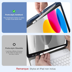 Vobafe Coque Clavier pour iPad A16 11/10 Ème Generation (11 Pouces 2025/10.9 Pouces 2022), Étui Keyboard 7 Couleurs Rétroéclairé