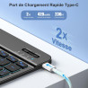 Vobafe Coque Clavier pour iPad A16 11/10 Ème Generation (11 Pouces 2025/10.9 Pouces 2022), Étui Keyboard 7 Couleurs Rétroéclairé