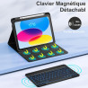 Vobafe Coque Clavier pour iPad A16 11/10 Ème Generation (11 Pouces 2025/10.9 Pouces 2022), Étui Keyboard 7 Couleurs Rétroéclairé