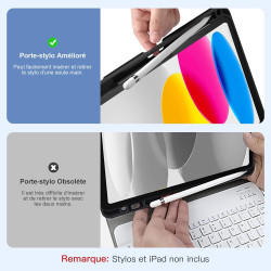 Vobafe Coque Clavier pour iPad A16 11/10 Ème Generation (11 Pouces 2025/10.9 Pouces 2022), Étui Keyboard 7 Couleurs Rétroéclairé