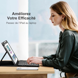 Vobafe Coque Clavier pour iPad A16 11/10 Ème Generation (11 Pouces 2025/10.9 Pouces 2022), Étui Keyboard 7 Couleurs Rétroéclairé