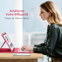 Vobafe Coque Clavier pour iPad A16 11/10 Ème Generation (11 Pouces 2025/10.9 Pouces 2022), Étui Keyboard 7 Couleurs Rétroéclairé