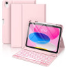 Vobafe Coque Clavier pour iPad A16 11/10 Ème Generation (11 Pouces 2025/10.9 Pouces 2022), Étui Keyboard 7 Couleurs Rétroéclairé