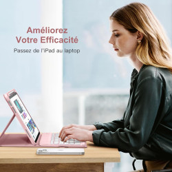 Vobafe Coque Clavier pour iPad A16 11/10 Ème Generation (11 Pouces 2025/10.9 Pouces 2022), Étui Keyboard 7 Couleurs Rétroéclairé