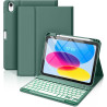 Vobafe Coque Clavier pour iPad A16 11/10 Ème Generation (11 Pouces 2025/10.9 Pouces 2022), Étui Keyboard 7 Couleurs Rétroéclairé