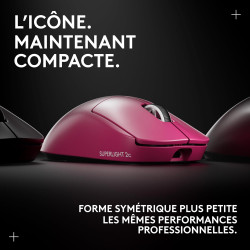 Logitech G Pro X Superlight 2c, Souris de Gaming sans Fil, Souris Pro-Grade compacte 53 g avec 5 Boutons programmables, USB-C, c