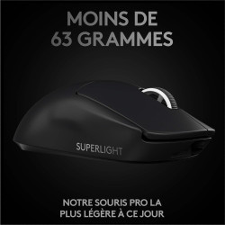 Logitech G PRO X SUPERLIGHT Souris Gaming sans Fil, Capteur Gaming HERO 25K, 25 600 PPP, Ultra-Léger avec 63g, 5 Boutons Program