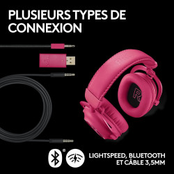 Logitech G PRO X SUPERLIGHT 2 LIGHTSPEED souris gaming sans fil, recharge USB-C, PC et Mac + PRO X TKL LIGHTSPEED casque gaming 