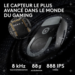 Logitech G PRO X SUPERLIGHT 2 DEX, souris de gaming sans fil, 60g souris Pro-Grade pour droitier, 5 boutons programmables, recha