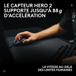 Logitech G PRO X SUPERLIGHT 2 DEX, souris de gaming sans fil, 60g souris Pro-Grade pour droitier, 5 boutons programmables, recha