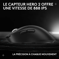 Logitech G PRO X SUPERLIGHT 2 DEX, souris de gaming sans fil, 60g souris Pro-Grade pour droitier, 5 boutons programmables, recha