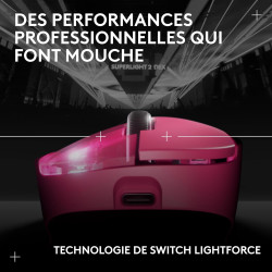 Logitech G PRO X SUPERLIGHT 2 DEX, souris de gaming sans fil, 60g souris Pro-Grade pour droitier, 5 boutons programmables, recha