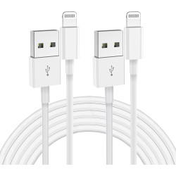 Lot de 2 câbles de charge rapides certifiés MFi de 2 m pour iPhone, câble Lightning vers USB, pour Apple iPhone 14, 13, 12, 11 P