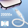 Lot de 2 câbles de charge rapides certifiés MFi de 2 m pour iPhone, câble Lightning vers USB, pour Apple iPhone 14, 13, 12, 11 P