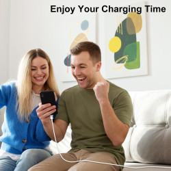 Lot de 3 câbles de charge rapides certifiés MFi de 2 m pour iPhone, Lightning vers USB, pour Apple iPhone 14, 13, 12, 11 Pro Max