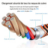 Aioneus Cable iPhone Chargeur iPhone [2m/Lot de 3] Cable Lightning USB MFi Certifié Nylon Tressé Cordon i Phone Charge Rapide Fi