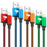 Aioneus Cable iPhone Chargeur iPhone [0.5M+1M+1.5M+2M] Cable Lightning USB MFi Certifié Nylon Tressé Cordon Charge Rapide Fil Ul