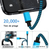 Aioneus Cable iPhone Chargeur iPhone [0.5M+1M+1.5M+2M] Cable Lightning USB MFi Certifié Nylon Tressé Cordon Charge Rapide Fil Ul