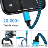 Aioneus Cable iPhone Chargeur iPhone [3m/Lot de 3] Cable Lightning USB MFi Certifié Nylon Tressé Cordon Charge Rapide Fil Ultra 