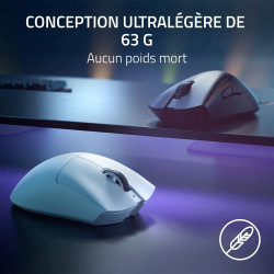 Razer DeathAdder V3 Pro - Souris Esports Ergonomique Sans Fil Légère (Design léger 63g, Capteur Optique Focus Pro 30K, Commutate