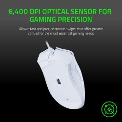 Razer DeathAdder Essential (2021) - Souris Gaming Filaire avec Capteur Optique de 6400 DPI (Design Ergonomique, 5 Boutons Progra