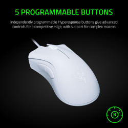 Razer DeathAdder Essential (2021) - Souris Gaming Filaire avec Capteur Optique de 6400 DPI (Design Ergonomique, 5 Boutons Progra