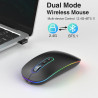 Cimetech souris sans fil rechargeable, souris bleutooth 5.1 usb 2.4ghz, 1000-1200-1600 dpi réglable, compatible avec macbook/tab