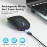 Cimetech souris sans fil rechargeable, souris bleutooth 5.1 usb 2.4ghz, 1000-1200-1600 dpi réglable, compatible avec macbook/tab