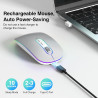 Cimetech souris bleutooth rechargeable, souris sans fil, souris silencieux de double modes (bleutooth 5.1 + usb 2.4g) 3 dpi pour