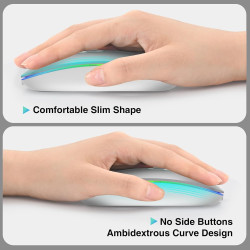 Cimetech souris bleutooth rechargeable, souris sans fil, souris silencieux de double modes (bleutooth 5.1 + usb 2.4g) 3 dpi pour