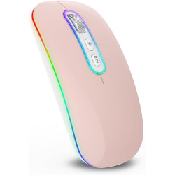 Cimetech souris sans fil rechargeable, souris bleutooth 5.1 usb 2.4ghz, 1000-1200-1600 dpi réglable, compatible avec macbook/tab