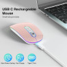 Cimetech souris sans fil rechargeable, souris bleutooth 5.1 usb 2.4ghz, 1000-1200-1600 dpi réglable, compatible avec macbook/tab