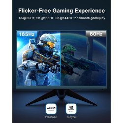 IVANKY Câble DisplayPort 144Hz 2m, [Certifié VESA] Supporte 4K@60Hz, 2K@144Hz, 2K@165Hz, avec FreeSync et G-Sync, pour ASUS, Del