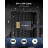 IVANKY Câble DisplayPort 144Hz 2m, [Certifié VESA] Supporte 4K@60Hz, 2K@144Hz, 2K@165Hz, avec FreeSync et G-Sync, pour ASUS, Del