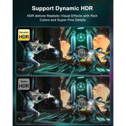 IVANKY Câble DisplayPort 1.4, 8K@60Hz, 4K@ 144Hz, 4K@75Hz y 1080@240Hz, Câble DisplayPort 1.4 Compatible avec HDR, FreeSync, G-S