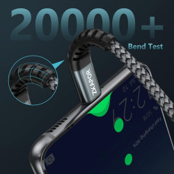 ZKAPOR Extra Long Câble USB C 5M, Cable USB C Charge Rapide 3A Nylon Tressé Chargeur Cable Type C pour iPhone 16/16 Pro Max/15, 