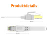 Ercielook Cat 8 Câble Ethernet 0,5m– Câble Réseau 40Gbps 2000MHz Plat STP RJ45 LAN Câble Compatible avec Routeur Modem Switch