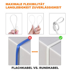 Ercielook Cat 8 Câble Ethernet 0,5m– Câble Réseau 40Gbps 2000MHz Plat STP RJ45 LAN Câble Compatible avec Routeur Modem Switch