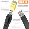 Ercielook Cat 8 Câble Ethernet 3m – Câble Réseau 40Gbps 2000MHz Plat STP RJ45 LAN Câble Compatible avec Routeur Modem Switch - N
