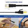 Ercielook Cat 8 Câble Ethernet 3m – Câble Réseau 40Gbps 2000MHz Plat STP RJ45 LAN Câble Compatible avec Routeur Modem Switch - N