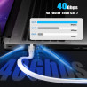 Ercielook Câble LAN CAT8 de 3 m, Câble réseau haute vitesse pour l'extérieur et l'intérieur, Rallonge de câble LAN 40 Gbit/s pou