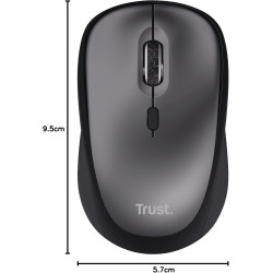 Trust Souris sans Fil Silencieuse avec Pile pour Gauchers et Droitiers, 800-1600 DPI, 83% Plastique Recyclé, Récepteur USB Stock