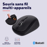 Trust yuki souris sans fil silencieuse bleutooth + 2.4ghz avec pile pour gauchers et droitiers, 75% plastique recyclé, souris bl