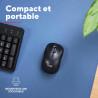 Trust yuki souris sans fil silencieuse bleutooth + 2.4ghz avec pile pour gauchers et droitiers, 75% plastique recyclé, souris bl